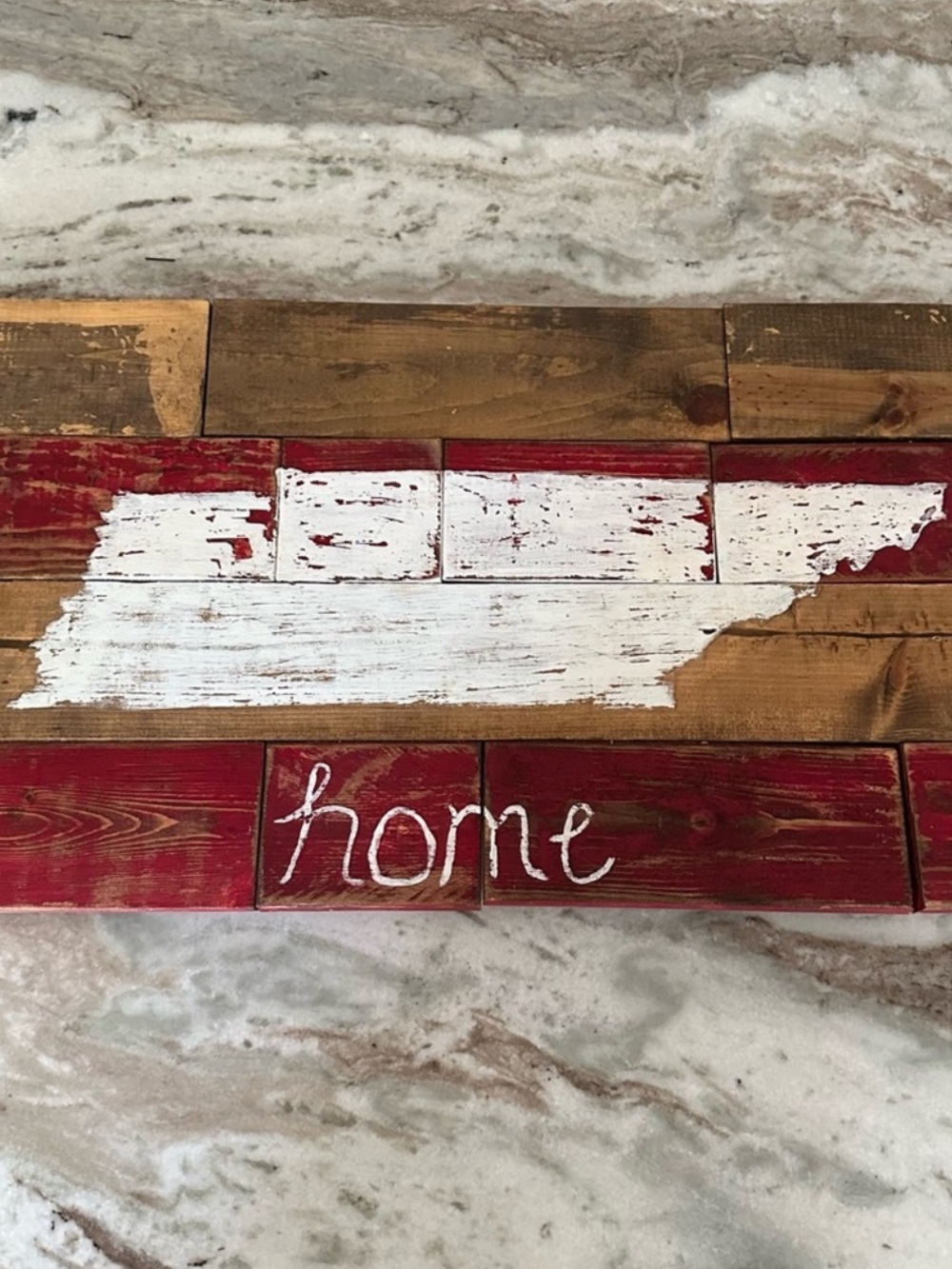Tennessee Home State Sign - Handmade Distressed Rustic Wood Wall Art Decor